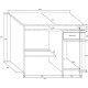 SEVILLA 3 biurko 123 cm narożne z szufladami