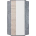 Sigma SI2 szafa narożna beton/biały/dąb