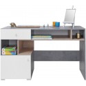 Sigma SI10 biurko beton/biały/dąb