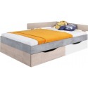 Sigma SI16 łóżko 120x200 beton/biały/dąb