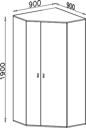 PLANET PL2 szafa narożna 90 cm garderoba młodzieżowa techniczny