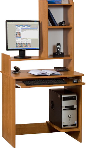 MEDIUM MAX biurko 80 cm z półką na klawiaturę i nadstawką aranżacja