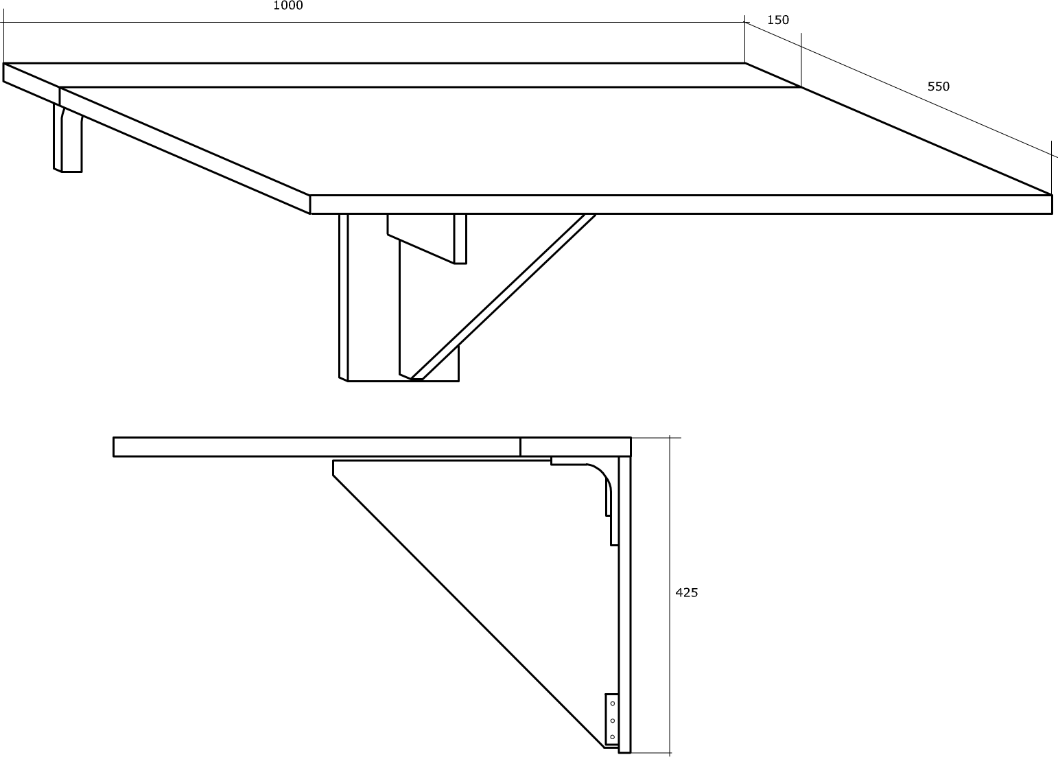 EXPERT 8 stolik 18 cm - 70 cm ścienny rozkładany kuchenny