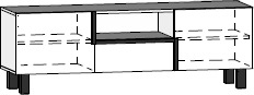 LARS 09 stolik RTV 2D1S 150 cm z szufladą na nóżkach techniczny