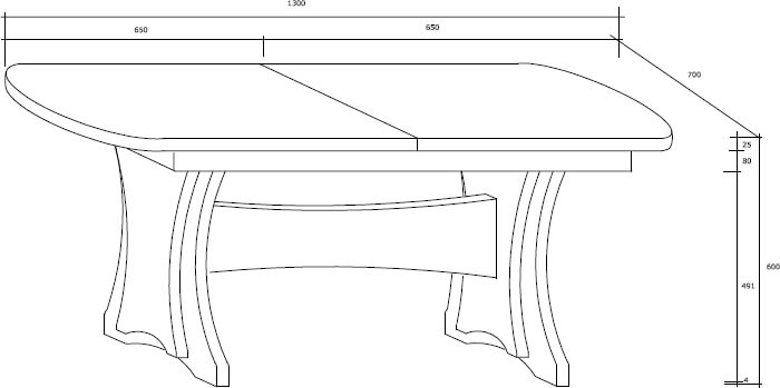 ALASKA stolik 130 - 176 cm ława z regulacją wysokości techniczny