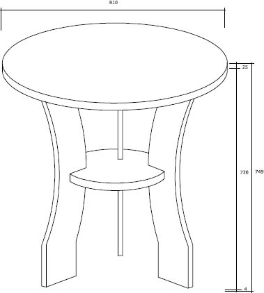 PLAY D ława 80cm stolik kawowy na z półką techniczny