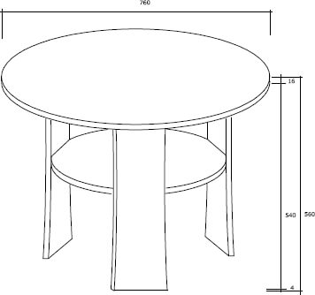RING 1 D ława 75 cm stolik kawowy na z półką techniczny