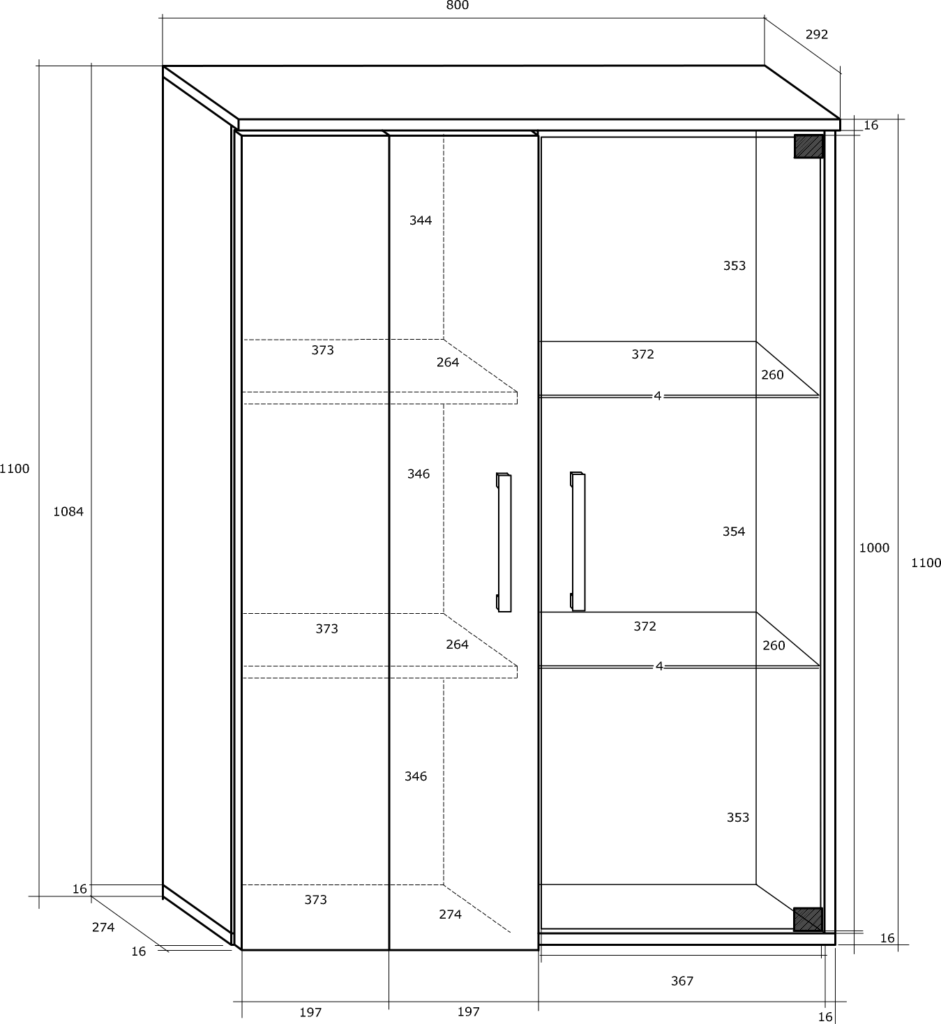 STELLA STE-06 szafka wisząca 80 cm przeszklona