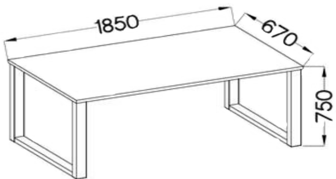Industrial stół 185x67 techniczny