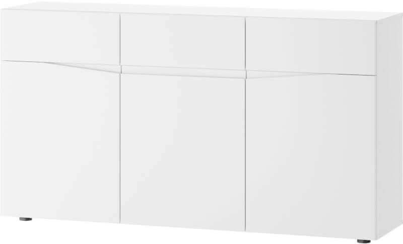 Lucca 01 komoda trzydrzwiowa z szufladami biały mat