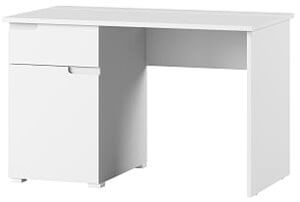 Selene 14 biurko przyścienne jednodrzwiowe z szufladą biały mat biały połysk